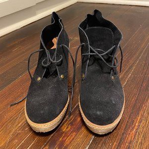 Black Lucky Brand Women's Wedge Booties in size 10